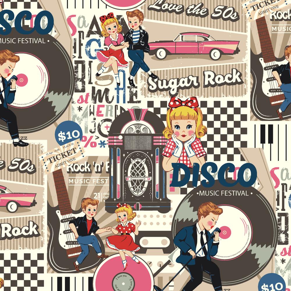 SUGAR ROCK 印花布