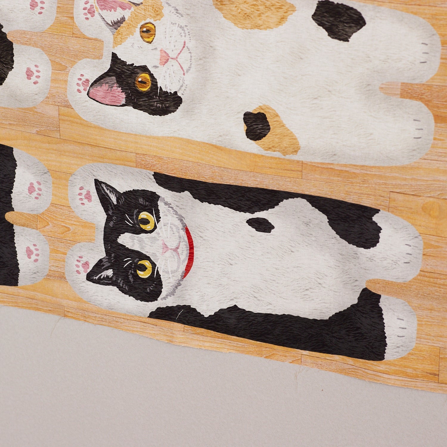 HOME DECO 動物定位布(黑貓/虎斑貓草地)