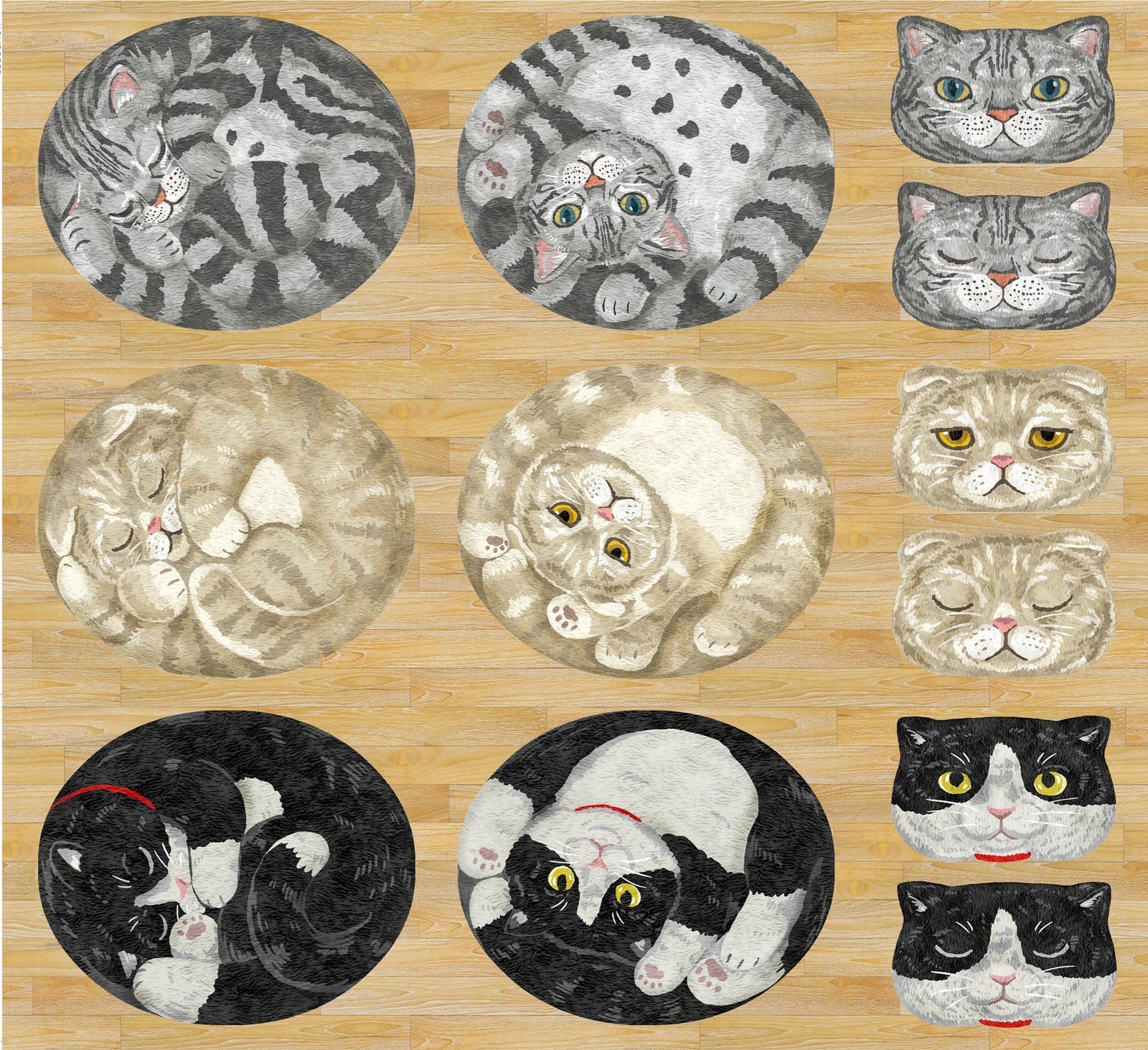 HOME DECO 動物定位布(貓咪盆栽/虎斑貓毛球)
