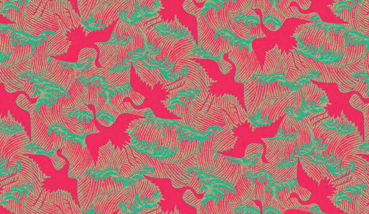 亂波群鶴圖