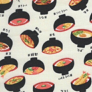 丼碗圖案平織細布