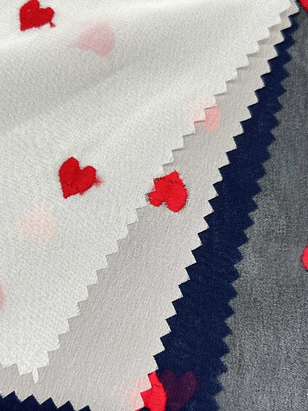 雪紡愛心圖案刺繡