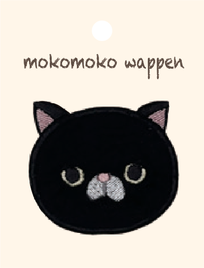 mokomoko wappen 毛絨刺繡徽章（臉型）